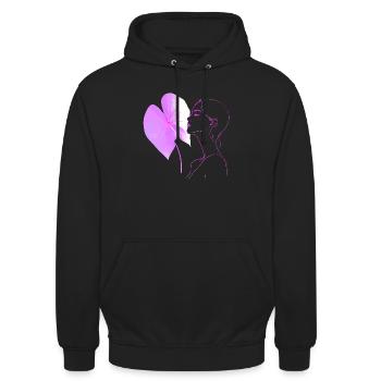 Blumen Frauen Mädchen Mode Design Kunst Weiblicher Stil - Unisex Hoodie - Schwarz - Vorne - Alina (178cm) & Michal (187cm)