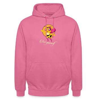 Biene Bee Motivational - BEE Yourself - Sweat-shirt à capuche unisexe - rose - Devant - Alina (178cm) & Michal (187cm)