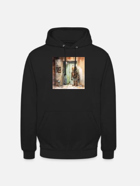 Old Rusty Abandoned Robot 3 - Unisex Hoodie - black