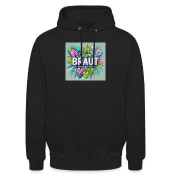 Team Braut - Unisex Hoodie - Schwarz - Vorne - Alina (178cm) & Michal (187cm)