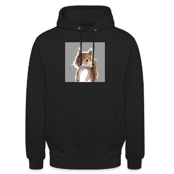 Eichhörnchen - Unisex Hoodie - Schwarz - Vorne - Alina (178cm) & Michal (187cm)