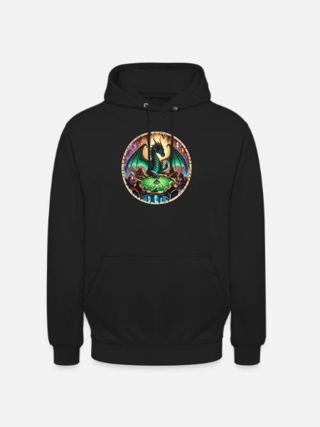 Dragon Poker, Dragon Plays Poker - Unisex Hoodie - black