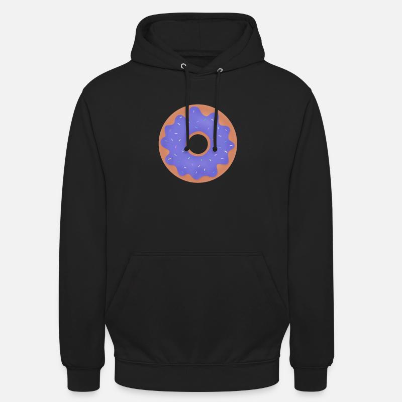 Donut mit lila Glasur - Unisex Hoodie - Schwarz