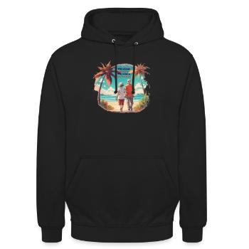 Wir sind in Rente - Unisex Hoodie - Schwarz - Vorne - Alina (178cm) & Michal (187cm)