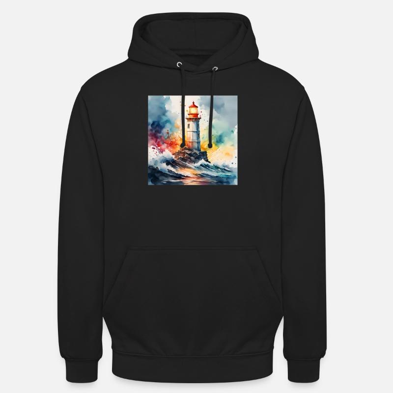 Phare - Sweat-shirt à capuche unisexe - noir
