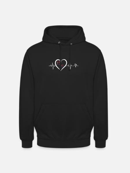 Heartbeat Fireworks - Unisex Hoodie - black