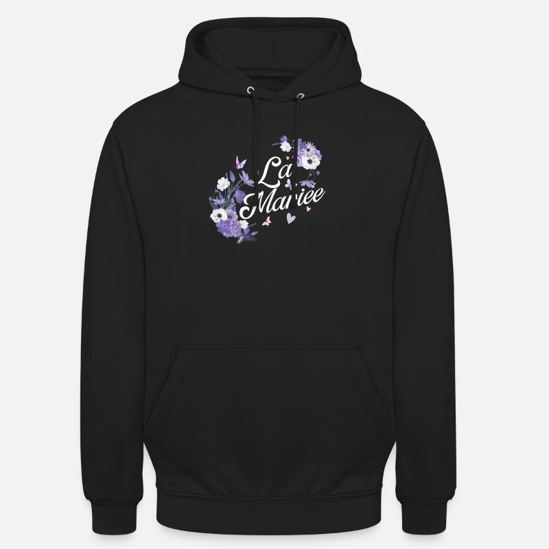 Die lila Blumenbraut - Unisex Hoodie - Schwarz
