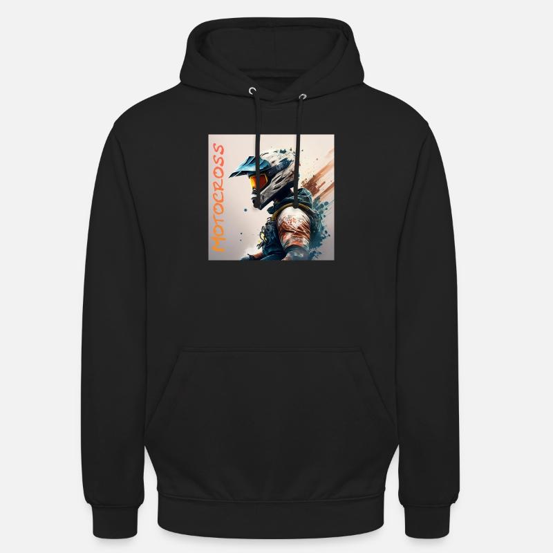 Motocross - Sweat-shirt à capuche unisexe - noir