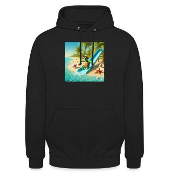 Glisser - Sweat-shirt à capuche unisexe - noir - Devant - Alina (178cm) & Michal (187cm)