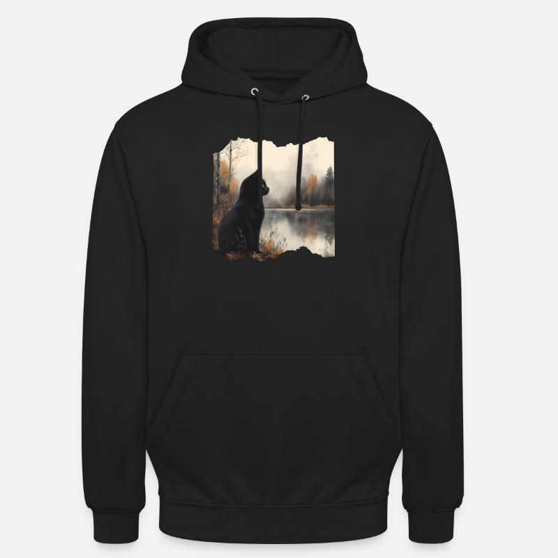 Chat Noir - Sweat-shirt à capuche unisexe - noir