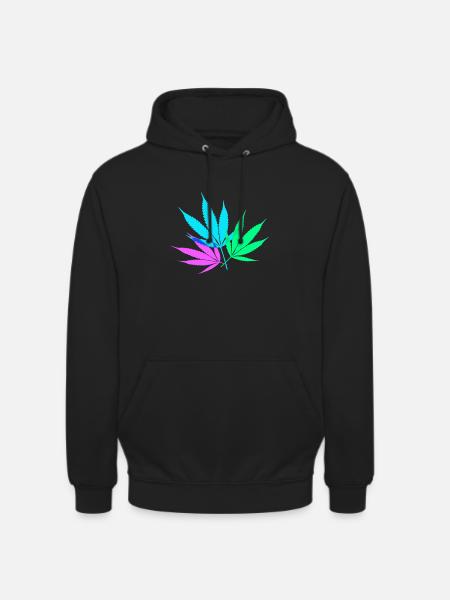 Bunte Hanfblätter - Unisex Hoodie - Schwarz