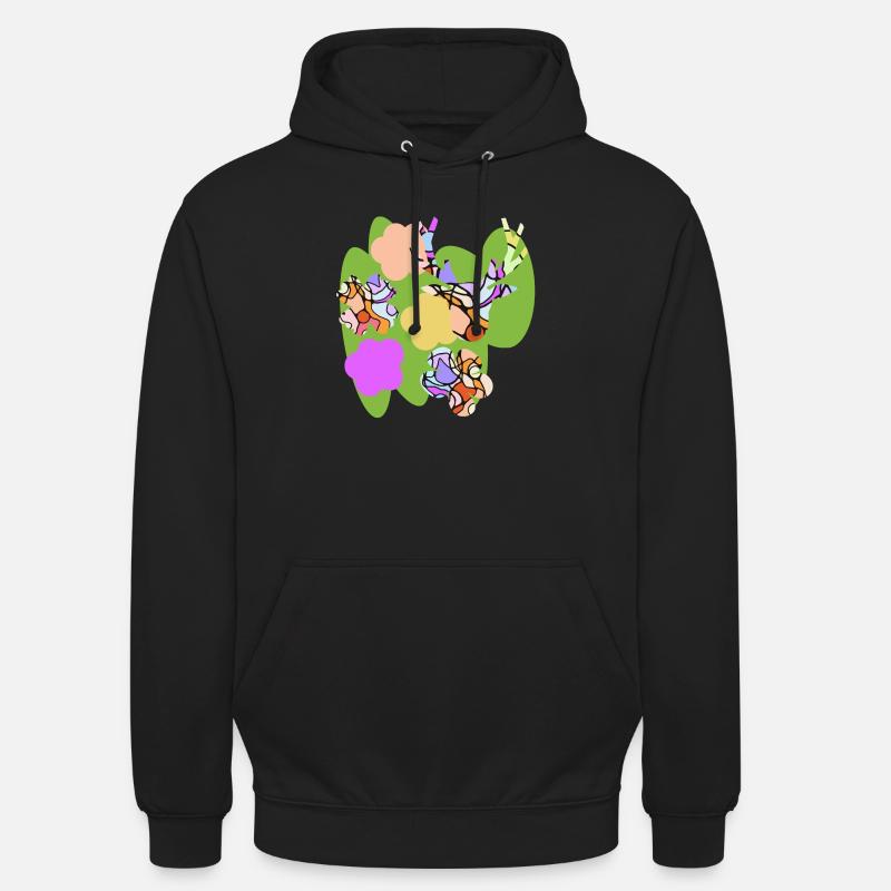 Bunte Blumen - Unisex Hoodie - Schwarz