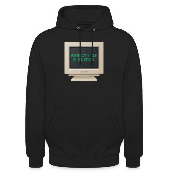 CRT Design - Die Realität ist eine Panne - Unisex Hoodie - Schwarz - Vorne - Alina (178cm) & Michal (187cm)