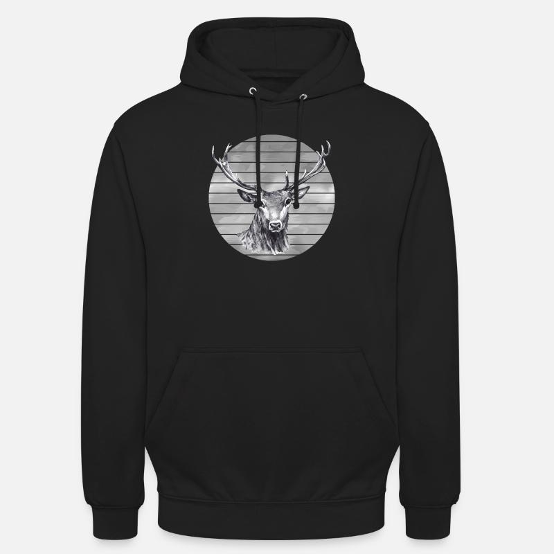 Cerf - Sweat-shirt à capuche unisexe - noir