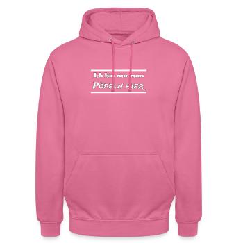 Zum pöpeln hier - Unisex Hoodie - Pink - Vorne - Alina (178cm) & Michal (187cm)