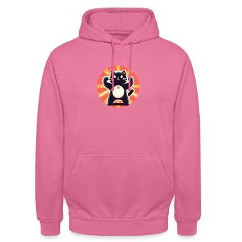 Mächtige süße Katze - Unisex Hoodie - Pink - Vorne - Alina (178cm) & Michal (187cm)