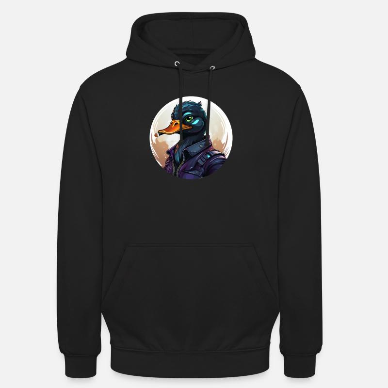 ente mit zigarre - Unisex Hoodie - Schwarz