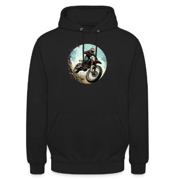 Motocross : aventure et adrénaline au plus haut niveau - Sweat-shirt à capuche unisexe - noir - Devant - Alina (178cm) & Michal (187cm)