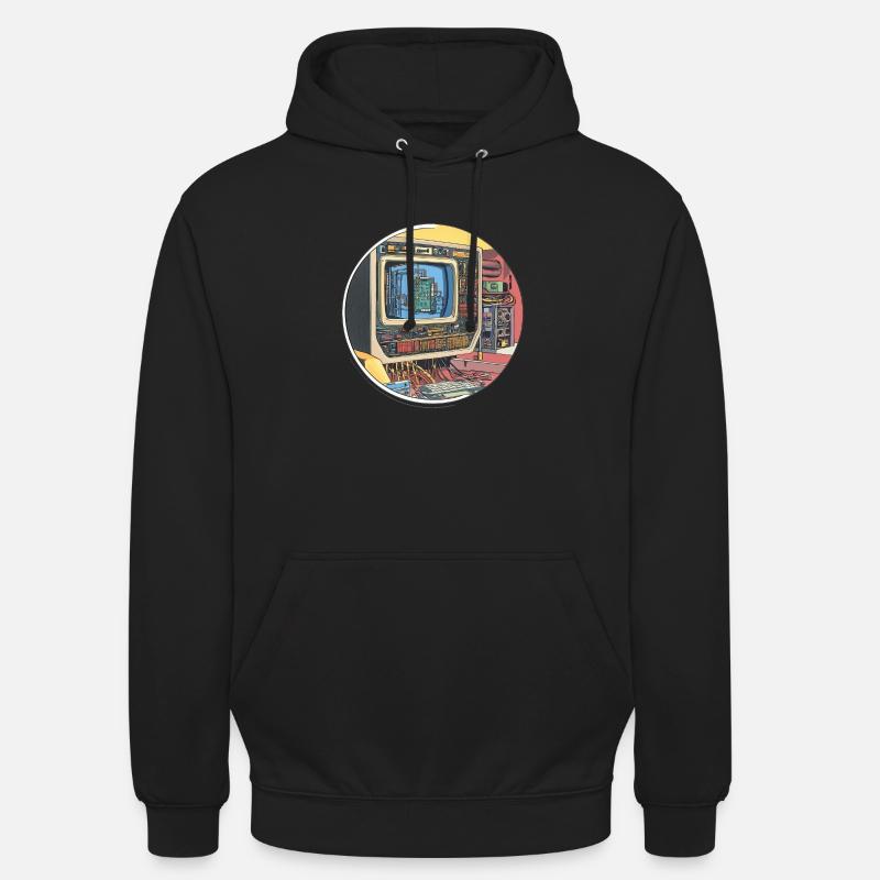 Retro-Tech: Die Anfänge der Computerwelt! - Unisex Hoodie - Schwarz