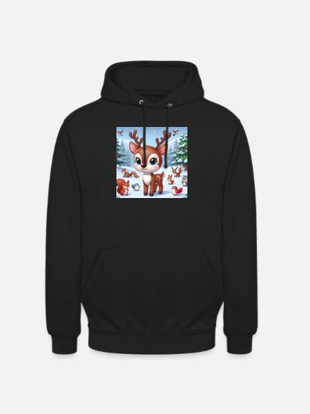 Renntier - Unisex Hoodie - Schwarz