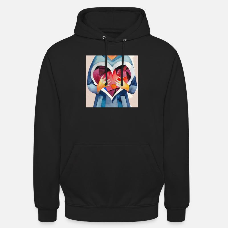 De tout mon cœur - Sweat-shirt à capuche unisexe - noir