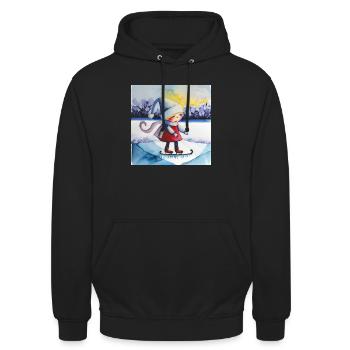 Ein bisschen Frost - Unisex Hoodie - Schwarz - Vorne - Alina (178cm) & Michal (187cm)