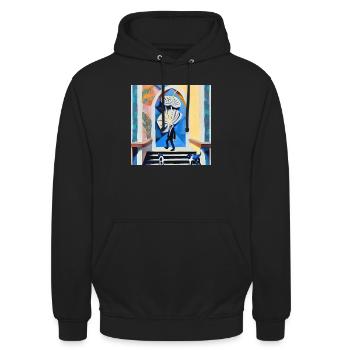 A head full of flowers - Unisex Hoodie - black - Front - Alina (178cm) & Michal (187cm)