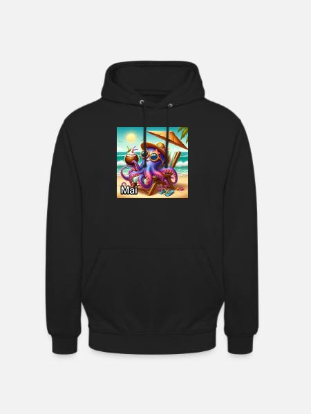 MAI - Sweat-shirt à capuche unisexe - noir