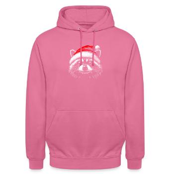 Christmas raccoon - Unisex Hoodie - pink - Front - Alina (178cm) & Michal (187cm)