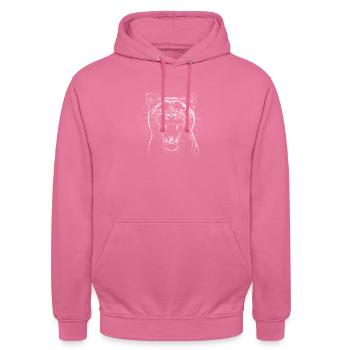 Schwarzer Panther - Unisex Hoodie - Pink - Vorne - Alina (178cm) & Michal (187cm)