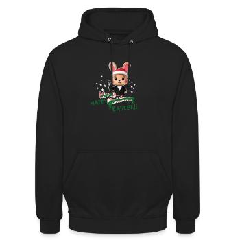 Merry Christmas XXX Happy Easter - Unisex Hoodie - black - Front - Alina (178cm) & Michal (187cm)