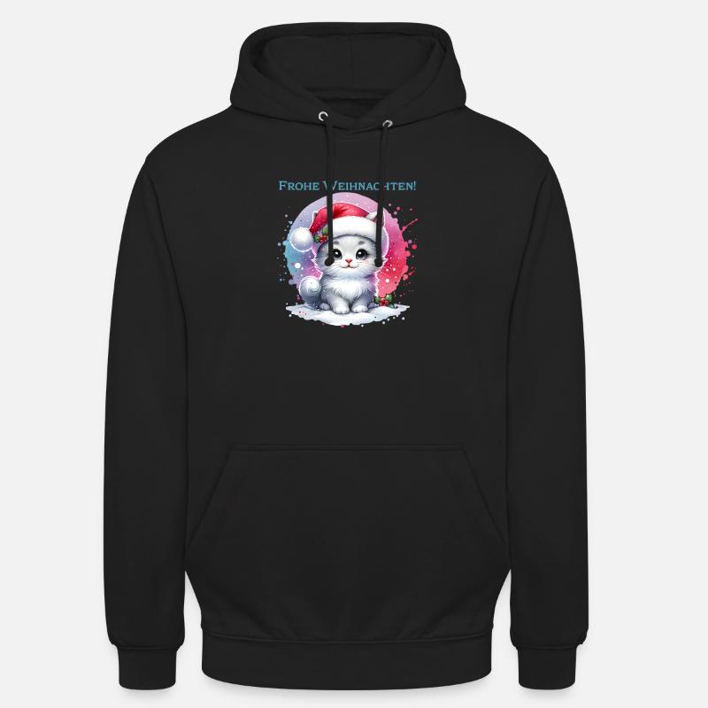 Chat mignon Noël - Sweat-shirt à capuche unisexe - noir