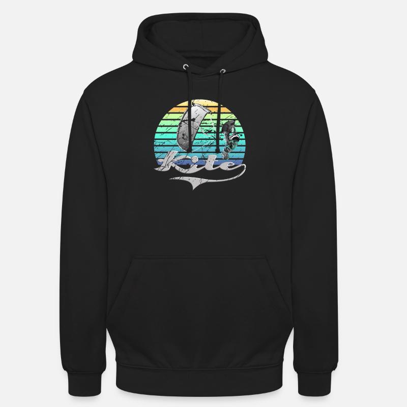 Kitesurf rétro - Sweat-shirt à capuche unisexe - noir