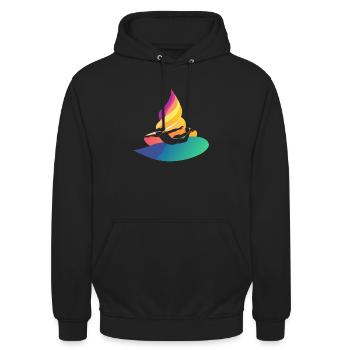 Schwimmer Brustschwimmen Bademeister - Unisex Hoodie - Schwarz - Vorne - Alina (178cm) & Michal (187cm)