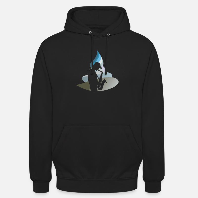 Saxophoniste Jazz - Sweat-shirt à capuche unisexe - noir