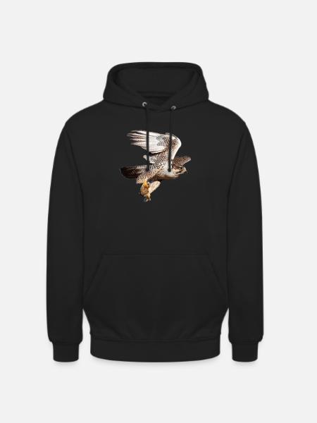 Sacred Falcon in flight - Unisex Hoodie - black