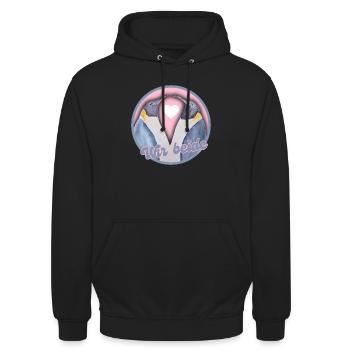 Valentinstag verliebte Pinguine Liebespaar - Unisex Hoodie - Schwarz - Vorne - Alina (178cm) & Michal (187cm)
