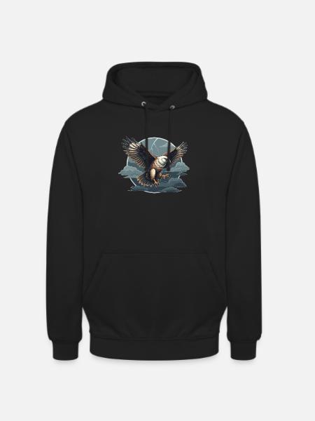 Goshawk and storm clouds - Unisex Hoodie - black