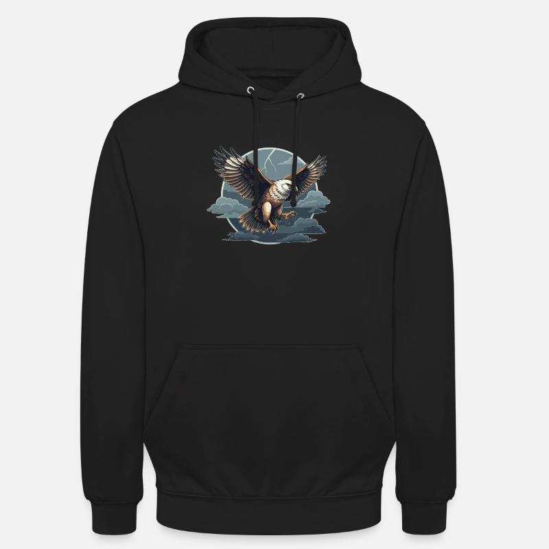 Goshawk and storm clouds - Unisex Hoodie - black