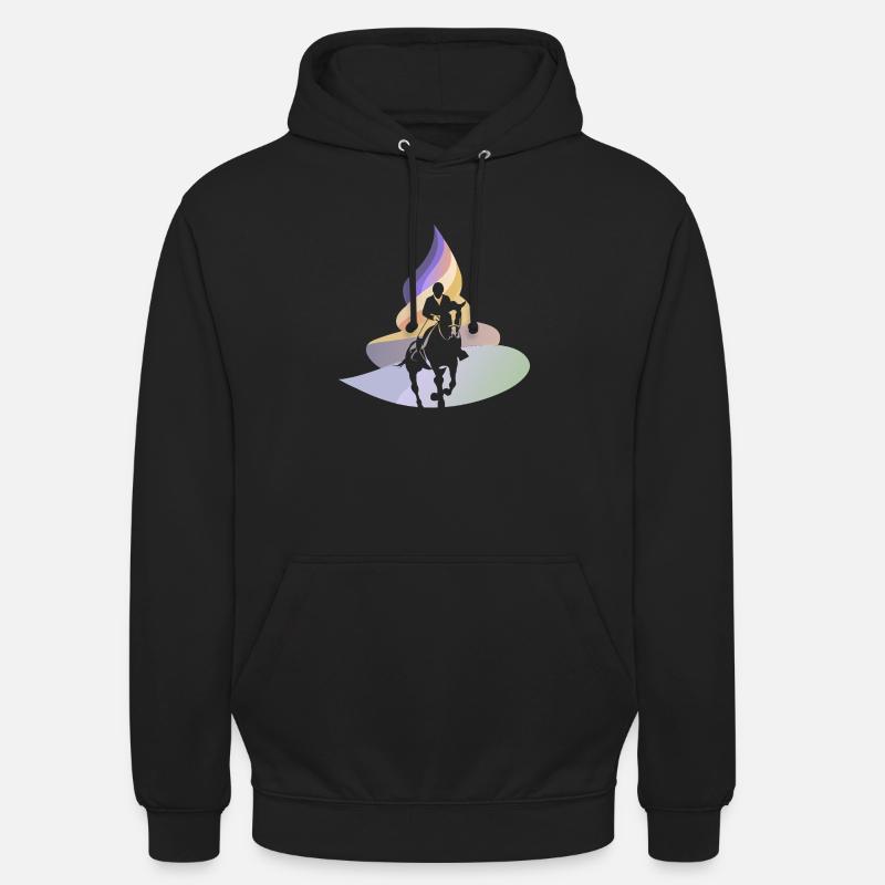 Dressage Cheval Saut d’obstacles - Sweat-shirt à capuche unisexe - noir