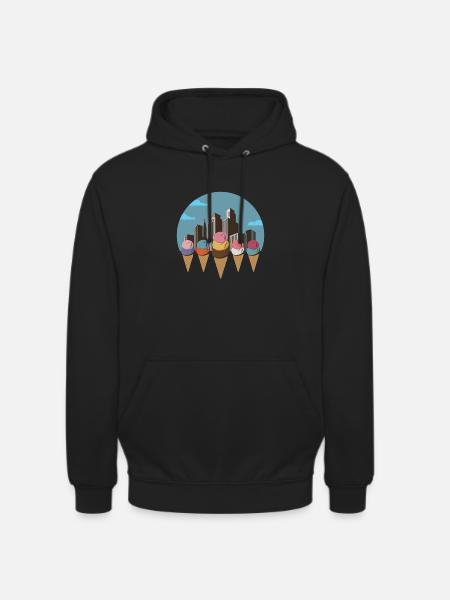 Eiscreme-Stadt - Unisex Hoodie - Schwarz