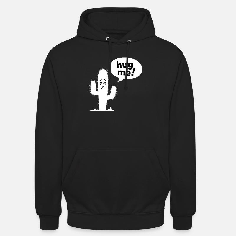 Umarme mich! - Lustiger Kaktus - Unisex Hoodie - Schwarz