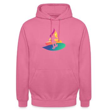 Skating Kickflip Skateboard - Unisex Hoodie - pink - Front - Alina (178cm) & Michal (187cm)