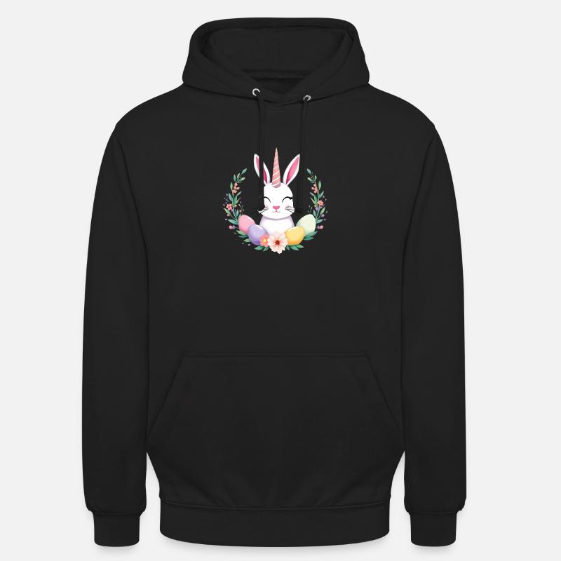 Unicorn Easter bunny - Unisex Hoodie - black