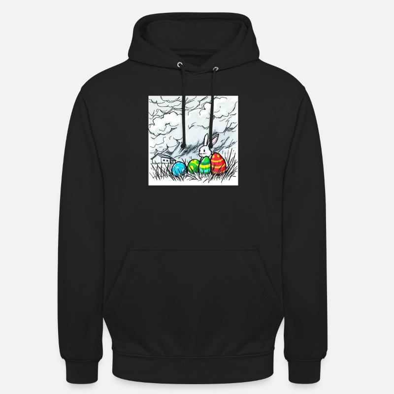 Eierwunder & Hasenglück - Unisex Hoodie - Schwarz