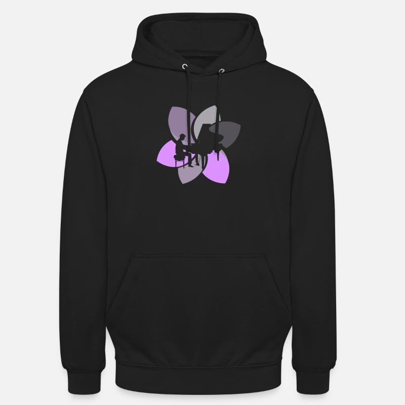 Pianiste Piano Clavier - Sweat-shirt à capuche unisexe - noir