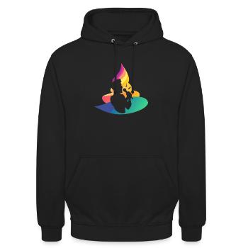 Singen Stimme - Unisex Hoodie - Schwarz - Vorne - Alina (178cm) & Michal (187cm)