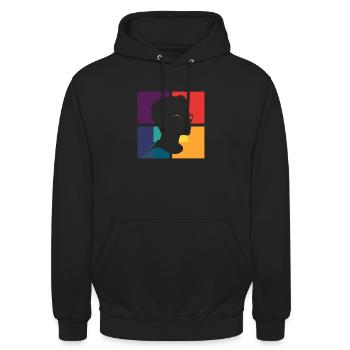 Bruder Verhaeltnis - Unisex Hoodie - Schwarz - Vorne - Alina (178cm) & Michal (187cm)