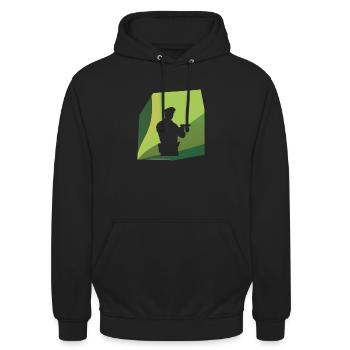 Polizei Notruf Streife - Unisex Hoodie - Schwarz - Vorne - Alina (178cm) & Michal (187cm)