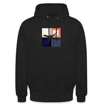 Luftfahrt Triebwerk Passagiermaschine - Unisex Hoodie - Schwarz - Vorne - Alina (178cm) & Michal (187cm)
